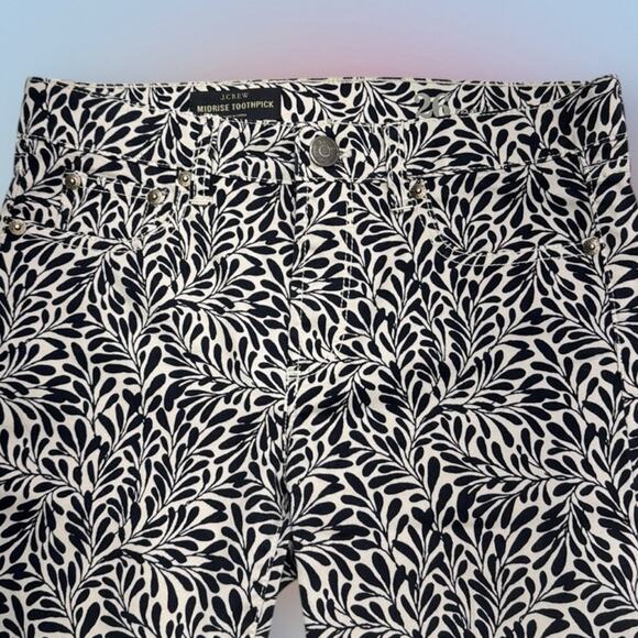 J. CREW Women’s 26 Black White MIDRISE TOOTHPICK Jeans - Picture 3 of 4